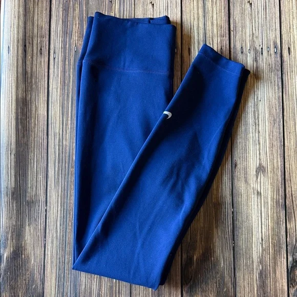 Nike True Blue Leggings with White Logo S - Picture 1 of 7